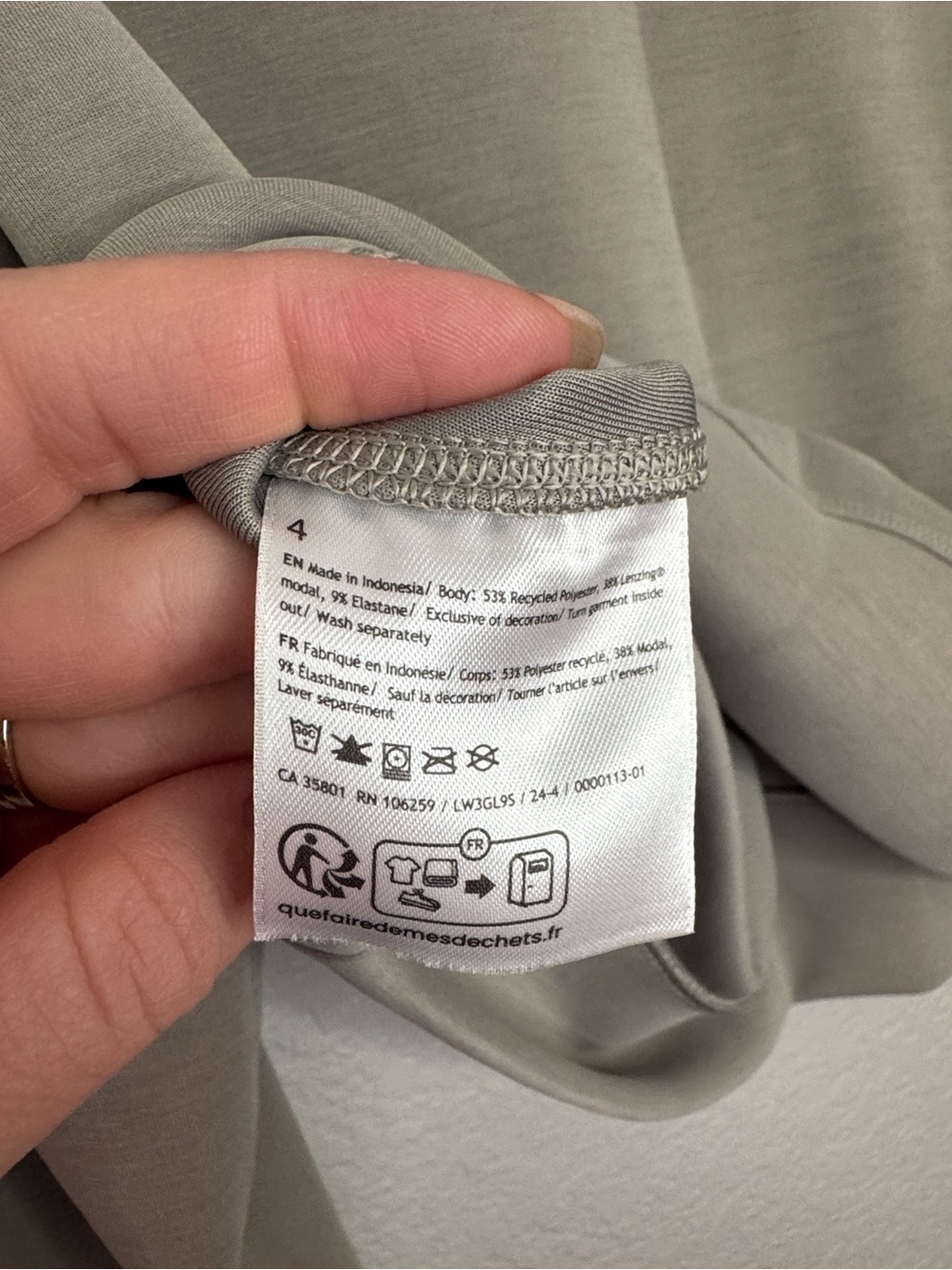 Lululemon Softstreme Oversized Cropped Crew Sweatshirt Pullover Sz 4 Grey Beige - Picture 6 of 7